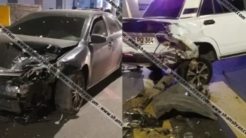 Ավտովթար Երևանում. բախվել են ատամնաբույժի Toyota-ն ու «Վեոլիա Ջրի» աշխատակցի 07-ը. կան վիրավորներ. Shamshyan. com