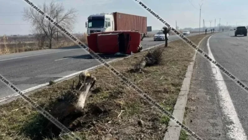 Խոշոր ավտովթար՝ Արմավիրի մարզում. 69-ամյա վարորդը 06-ով կողաշրջվել է