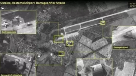 ՏԵՍԱՆՅՈՒԹ. Գոստոմելի օդանավակայանը` Ուկրաինական ԶՈՒ-ի գնդակոծումից հետո