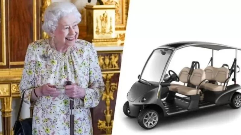 Եղիսաբեթ 2-րդը Վինձորի ամրոցում գոլֆի համար նախատեսված մինի-մեքենայով է տեղաշարժվում