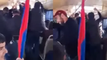 ՏԵՍԱՆՅՈՒԹ. Ոստիկանական ավտոբուսում բերման ենթարկվածները վանկարկում են