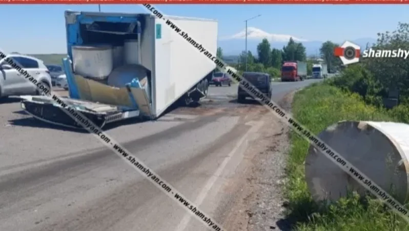 Մի քանի տոննա թղթով բարձված DAF-ի կցորդիչը Ուշիի ոլորաններում պոկվել է