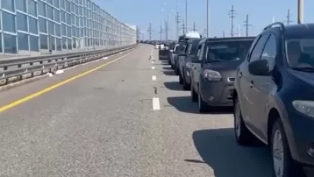 ՏԵՍԱՆՅՈՒԹ. Ղրիմի կամրջի դիմաց 9 կիլոմետրանոց խցանում է առաջացել