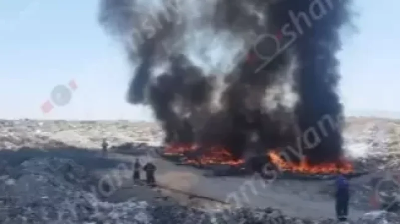 Photos: Accumulated Waste Caught Fire on Getapnyah-Kukasavan Highway