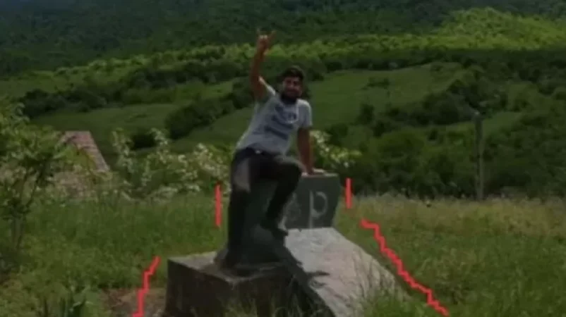Photograph: A Cross-Stone Destroyed in the Village of Kyuratagh, Hadrut Region of Artsakh