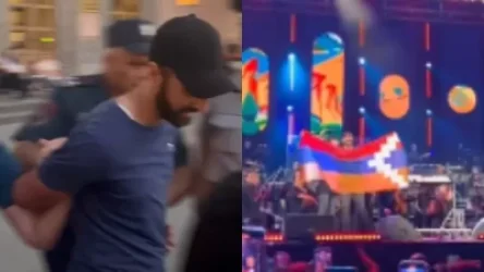 ՏԵՍԱՆՅՈՒԹ. Վանաձորում երիտասարդին բերման են ենթարկել բեմում Արցախի դրոշը ծածանելուց հետո