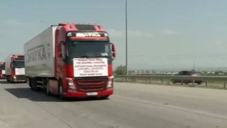 ՏԵՍԱՆՅՈՒԹ. Հումանիտար օգնության 19 բեռնատարները Երևան-Արտաշատ ճանապարհին են