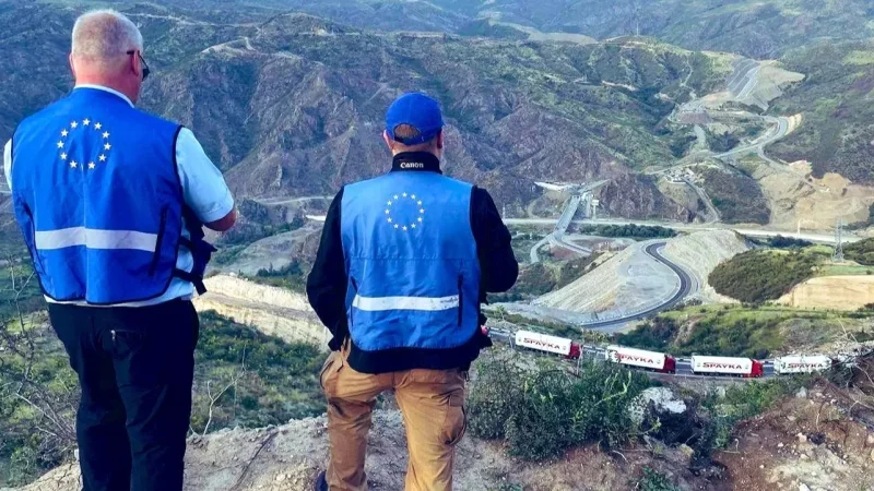 Photos: EU Mission Monitors Traffic on the Road Leading to the Lachin Corridor