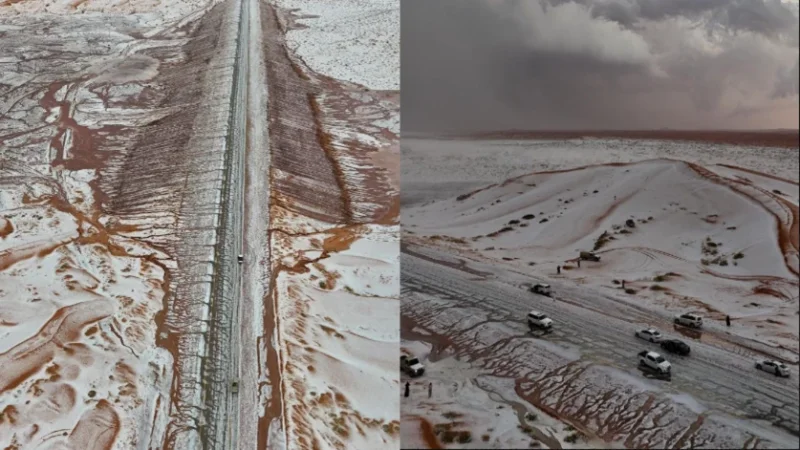 Անապատն առաջին անգամ ծածկվել է ձյունով` Սաուդյան Արաբիայում