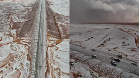 Անապատն առաջին անգամ ծածկվել է ձյունով` Սաուդյան Արաբիայում