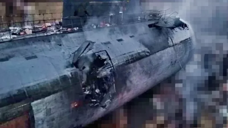 Photos. Footage Emerges Online of Attack on Russian Submarine 'Donetsk' in Sevastopol