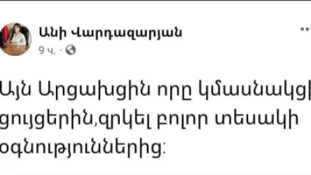«Այն Արցախցին, որը կմասնակցի ցույցերին զրկել օգնությունից»․ Հակոբ Կարապետյանը կոչ է անում սաստել այսպիսի գրառումներ անողներին