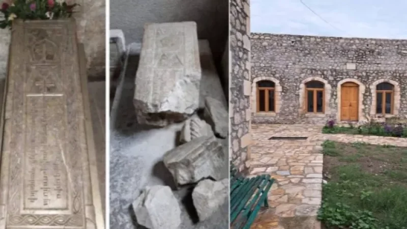 Սուրբ Գրիգորիսի ջարդված տապանաքարի լուսանկարը հին է
