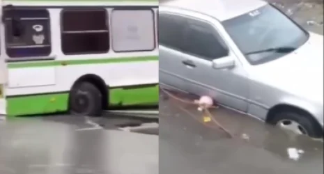 ՏԵՍԱՆՅՈՒԹ․ Երևանում մեքենաներ են մնացել ջրափոսերի մեջ