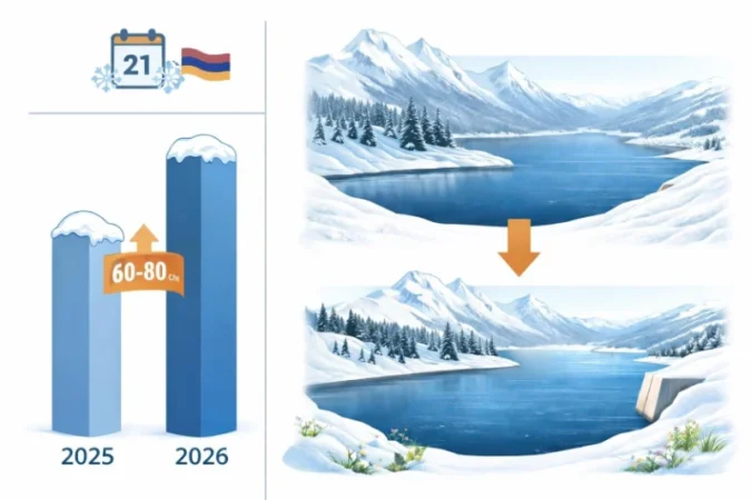 Լեռնային շրջաններում ձնածածկույթի բարձրությունն այսօրվա դրությամբ