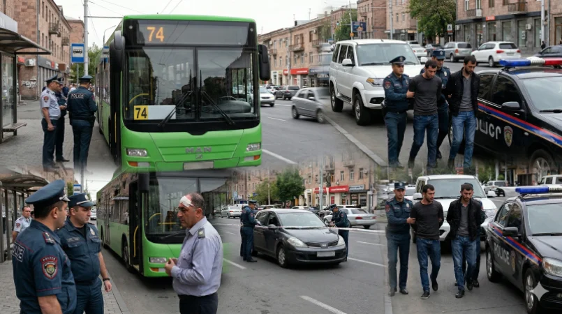 Երևանում 74 համարի ավտոբուսի վարորդին ծեծի ենթարկած տղամարդիկ ձերբակալվել են