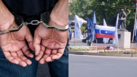 Երևանի կենտրոնում անհայտ ծագման դրոշը տեղադրած անձը ձերբակալվել է