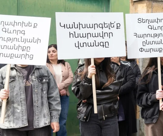 ՏԵՍԱՆՅՈՒԹ. Փարաքարում մի խումբ կանայք բողոքի ակցիա են անցկացնում