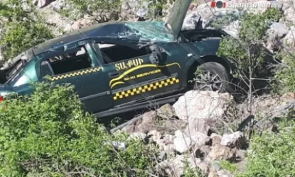 Խոշոր ավտովթար Կոտայքի մարզում. Տաքսին գլորվել է ձորը, տուժածները ՌԴ քաղաքացիներ են. Shamshyan com