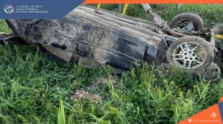 Մեքենան գլխիվայր շրջվել է․ կա տուժած
