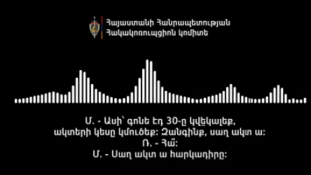 ՍԿԱՆԴԱԼԱՅԻՆ ՁԱՅՆԱԳՐՈՒԹՅՈՒՆ․ Ասի՝ գոնե էդ 30-ը կվեկալեք