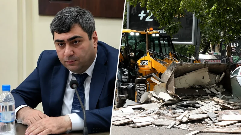 Աբովյան փողոցում ապաստարանի վրա կառուցված ապօրինի շինություններն են քանդում