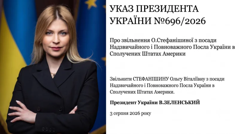 Զելենսկին ազատել է Ստեֆանիշինային ԱՄՆ-ում Ուկրաինայի դեսպանի պաշտոնից