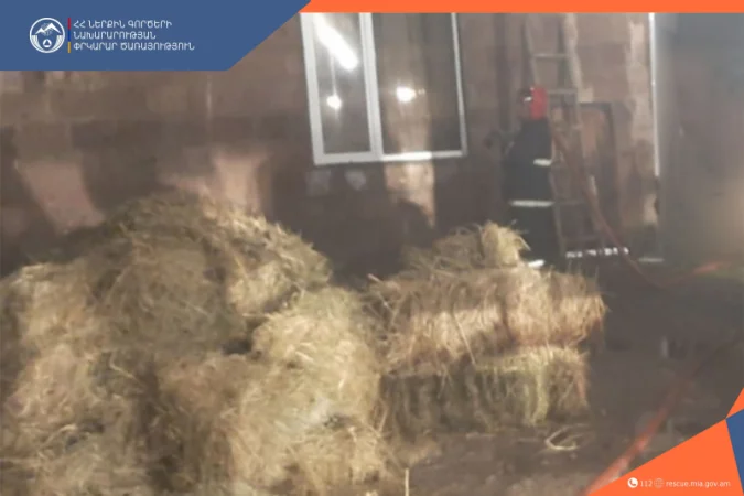 Major Fire in Lori's Jraghshen: House Roof and 350 Animal Feeds Burned