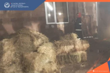 Major Fire in Lori's Jraghshen: House Roof and 350 Animal Feeds Burned