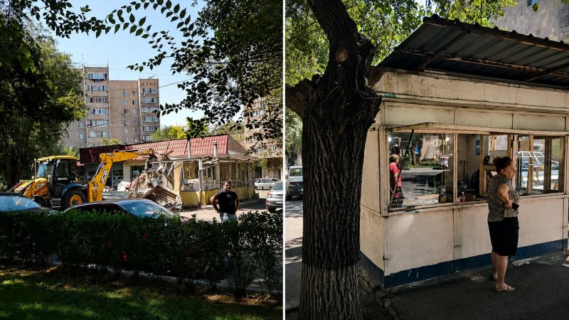 Tense Situation on Shinararner Street: Stalls and Garages Being Dismantled