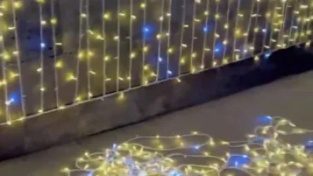 ՏԵՍԱՆՅՈՒԹ. Քամուց պոկվել են կառավարության շենքի վրայի զարդարանք-լույսերը