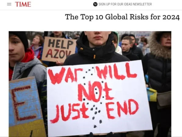 Ուկրաինան երրորդն է 2024-ի գլոբալ ռիսկերի տասնյակում. The Time