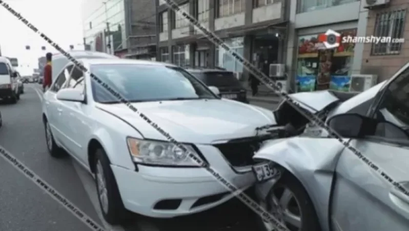 Երևանում բախվել են Hyundai-ն, Mercedes-ը և քննչական կոմիտեի Nissan-ը. կա տուժած
