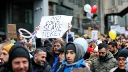 ՏԵՍԱՆՅՈՒԹ. Բրյուսելում ցույցեր են ընդդեմ համաճարակային սահմանափակումների