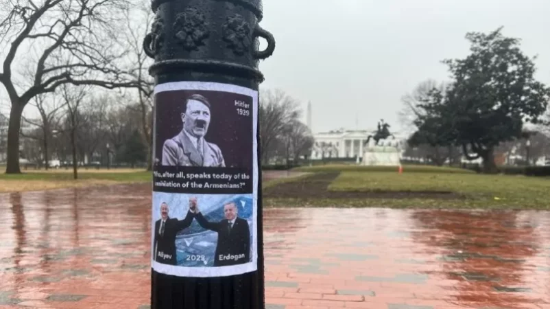 Դադարեցրեք ԱՄՆ-ի  զենքի մատակարարումը  Ադրբեջանին․ Պաստառները Վաշինգտոնի փողոցներում