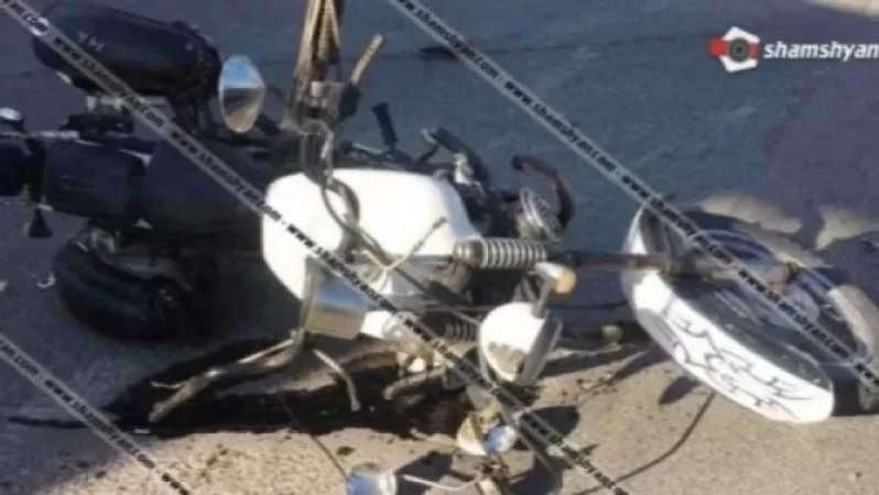 Բախվել են Mitsubishi Pajero-ն և մոտոցիկլը.մոտոցիկլավարն ու 4-ամյա ուղևորը հիվանդանոցում են