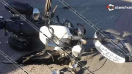 Բախվել են Mitsubishi Pajero-ն և մոտոցիկլը.մոտոցիկլավարն ու 4-ամյա ուղևորը հիվանդանոցում են