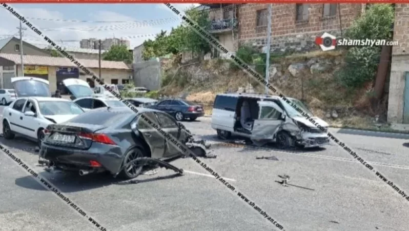 Շղթայական ավտովթար` Երևանում. 5 վիրավորներից մեկը հղի կին է