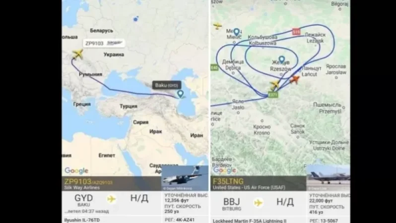 Բաքվից F-35-ի ուղեկցությամբ հերթական թռիչքը Ուկրաինայի համար բեռներով