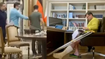 ՏԵՍԱՆՅՈՒԹ. Հենակով է, ոտքն էլ գիպսի մեջ. ինչ տեսքով է ՈՒկրաինայի արտգործնախարարը ներկայացել հանդիպմանը