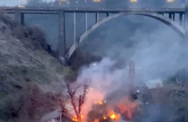 Հրազդանի կիրճում այրվում է խոտածածկ տարածք