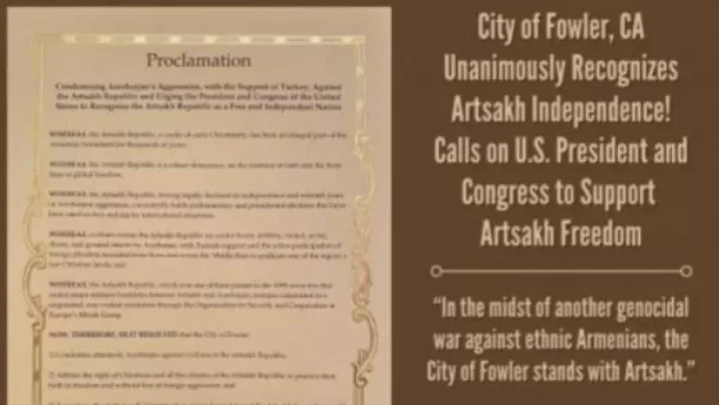 ԱՄՆ Ֆաուլեր քաղաքի քաղաքային խորհուրդը միաձայն ճանաչել է Արցախի անկախությունը