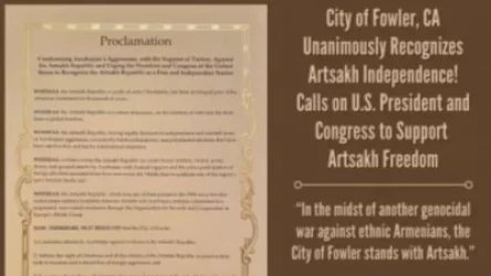 ԱՄՆ Ֆաուլեր քաղաքի քաղաքային խորհուրդը միաձայն ճանաչել է Արցախի անկախությունը