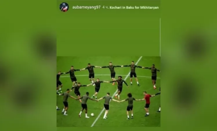 Photos: In Baku, a Dance Resembling Khochari for Mkhitaryan by Aubameyang's Instagram Stories