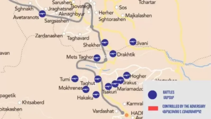 Քարտեզում նշված գյուղերի ուղղությամբ դիվերսիոն խմբերի դեմ պայքարը շարունակվում է