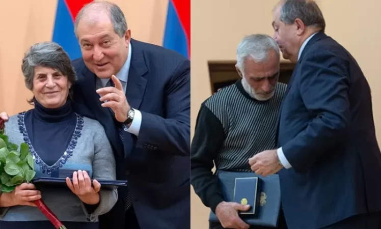 Նախագահ Արմեն Սարգսյանը հուզվել է զինծառայողներին և ծնողներին պարգևատրելիս