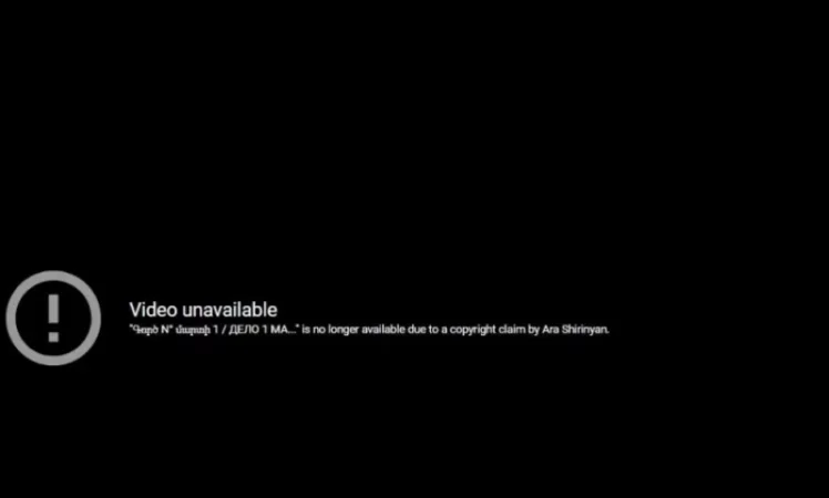 Youtube-ն արգելափակել է «5-րդ ալիքի» «Գործ N° մարտի 1» ֆիլմը