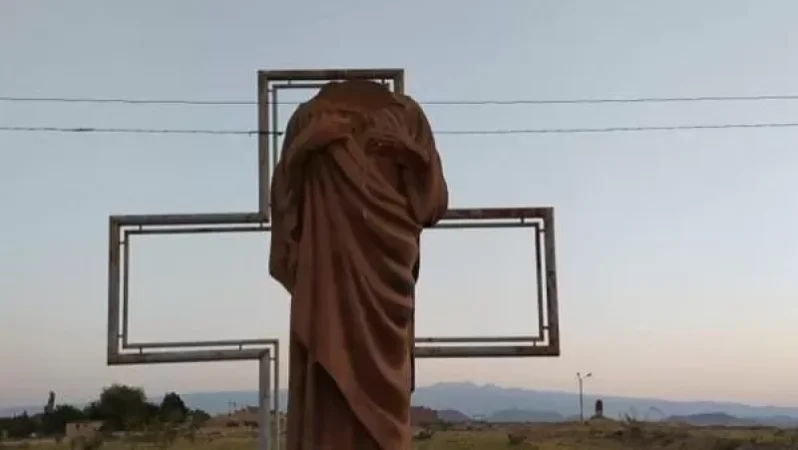 Christ's Symbolic Statue Near Metsamor Church Vandalized