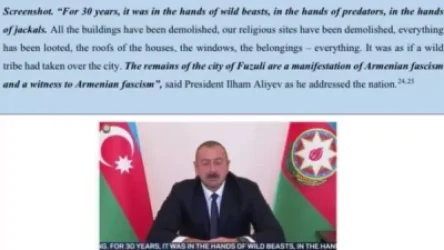 Ադրբեջանի նախագահի պաշտոնական ուղեձները Հայաստանի ու հայերի մասին