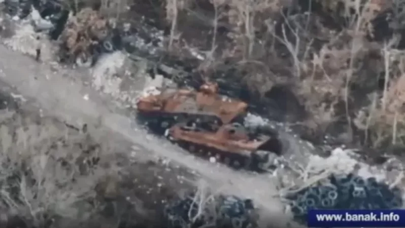 Video: Azerbaijani Destroyed Tanks and Armored Vehicles in the Northeast Direction